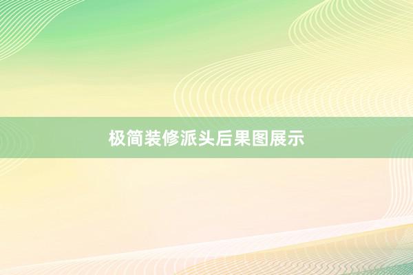 极简装修派头后果图展示